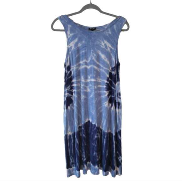 Ana Blue Tie-dye Sleeveless Tank Dress Size Large - Picture 1 of 3